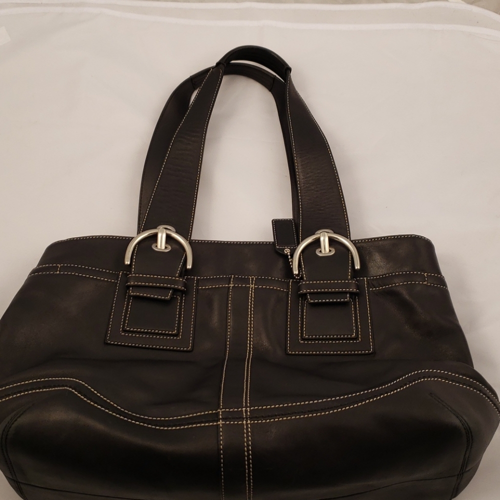 Coach Soho black leather bag